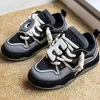 Sporty Sneakers For Men, Colorblock Lace-up Front Skate Shoes
