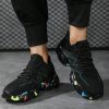 Sporty Outdoor Sneakers For Men, Letter Graphic Lace-up Front Chunky Sneakers - Image 3