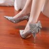 Gorgeous Silver High Heels Sparkly Rhinestone Crystal Bridal Wedding Shoes, Silver High Heel Dress Shoes For Women - Image 4