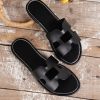 New Women's Flat "h" Shape Sandals To Show Thin Figure For Beach Travel Vacation, Fashion Flip Flops - Image 3