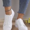 Spring New Arrival Women's White Sneakers, Lace-up Casual Sports Board Shoes For Girls Students