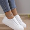 Spring New Arrival Women's White Sneakers, Lace-up Casual Sports Board Shoes For Girls Students - Image 3