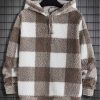 Manfinity Hypemode Men Buffalo Plaid Print Hooded Flannel Sweatshirt