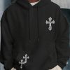 Manfinity LEGND Men Halloween Cross Print Kangaroo Pocket Drop Shoulder Drawstring Hoodie - Image 2
