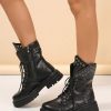 Women's Fashionable Casual Motorbike Boots In Punk Style, Suitable For Autumn/winter Outfits