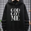 Manfinity Homme Men Slogan Graphic Kangaroo Pocket Drawstring Hoodie