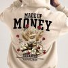 Manfinity Men Slogan & Floral Print Kangaroo Pocket Drawstring Thermal Hoodie