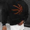 Men 1pc Basketball Print Hooded Sweatshirt