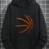 Men 1pc Basketball Print Hooded Sweatshirt - Image 2