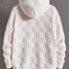 Manfinity Homme Men Letter Embroidery Hooded Teddy Sweatshirt