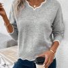 LUNE Contrast Trim Drop Shoulder Sweater