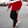 Extended Sizes Men Plus Colorblock Sweatshirt & Sweatpants