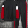 Extended Sizes Men Plus Colorblock Sweatshirt & Sweatpants - Image 3