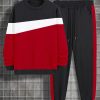 Extended Sizes Men Plus Colorblock Sweatshirt & Sweatpants - Image 2