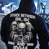 Men Slogan & Skull Print Kangaroo Pocket Hoodie
