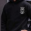 Men Slogan & Skull Print Kangaroo Pocket Hoodie - Image 2
