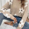 LUNE Floral Pattern Drop Shoulder Sweater