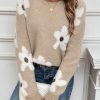 LUNE Floral Pattern Drop Shoulder Sweater - Image 2