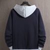Men Letter Graphic Raglan Sleeve Drawstring Thermal Lined Hoodie - Image 3