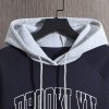 Men Letter Graphic Raglan Sleeve Drawstring Thermal Lined Hoodie - Image 2