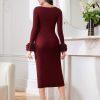 Modely Fuzzy Cuff Sweater Dress Without Belt - Image 4