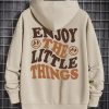 Men Slogan & Cartoon Face Print Drop Shoulder Hoodie