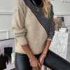 Essnce Striped Pattern Drop Shoulder Sweater