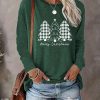 Christmas Printed Long Sleeve T-shirt