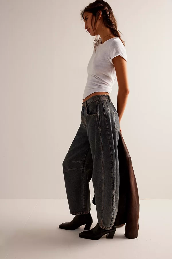 Mid-Rise Barrel Jeans - Image 3