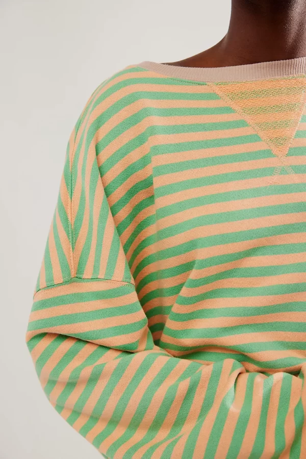Classic Striped Oversized Crewneck