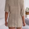 Hollow Out Short Sleeve Knitted Cardigan, Summer, Beach Cover Up - Image 3