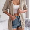 Hollow Out Short Sleeve Knitted Cardigan, Summer, Beach Cover Up - Image 2