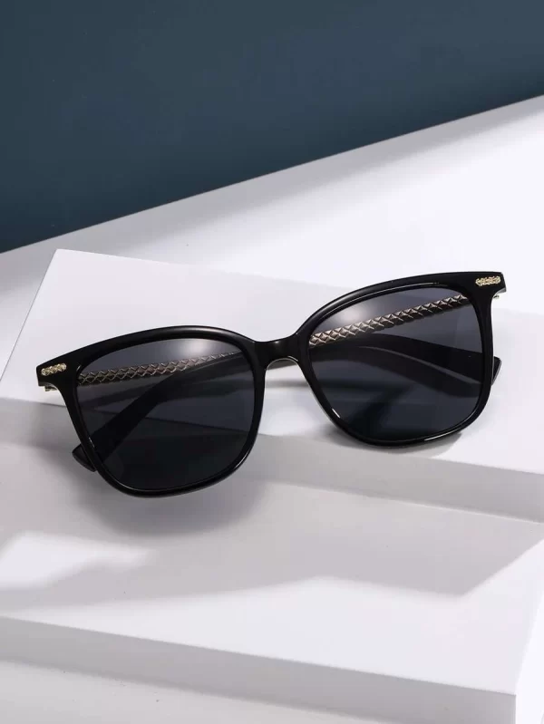 1pair Geometric Frame Sunglasses For Outdoor Elegant Sunglasses Beach Sun Glasses - Image 3