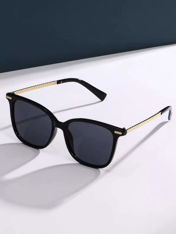 1pair Geometric Frame Sunglasses For Outdoor Elegant Sunglasses Beach Sun Glasses - Image 2