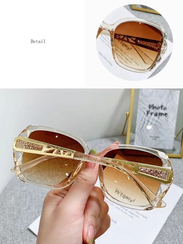 Cute 1pc New Fashion Large Frame Uv Protection Trendy Round Face Glasses Shades Beach Accessories - Image 3