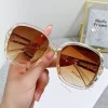 Cute 1pc New Fashion Large Frame Uv Protection Trendy Round Face Glasses Shades Beach Accessories
