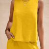 Solid Tank Top & Wide Leg Pants - Image 2