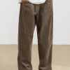 Manfinity Hypemode Loose Fit Men's Corduroy Pants With Letter Patch Detail Baggy Long Slacks Plain Going Out - Image 3