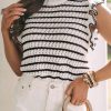 Women's Colorblock Striped Round Neck Casual Knitted Sweater