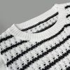 Women's Colorblock Striped Round Neck Casual Knitted Sweater - Image 2