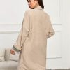 Women's Solid Color Splicing Front Button Long Sleeve Simple Casual Regular Jacket - Image 3