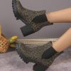 Women's Thick Heel Chelsea Boots, Elastic Ankle Boots, Casual Boots, Women's Shoes, New Fashionable Thick Heeled Sexy Lady Short Boots