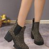 Women's Thick Heel Chelsea Boots, Elastic Ankle Boots, Casual Boots, Women's Shoes, New Fashionable Thick Heeled Sexy Lady Short Boots - Image 3