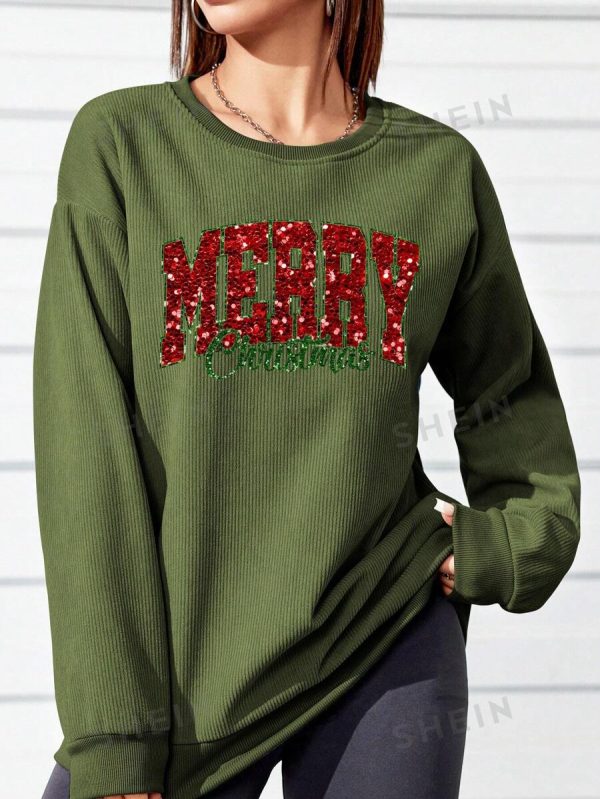 Women's Crew Neck Long Sleeve Sweatshirt, Sporty Pullover, Autumn/Winter - Image 2